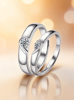 DR情侣对戒S999纯银永结同心戒指2025新款爆款轻奢高级对戒送女友