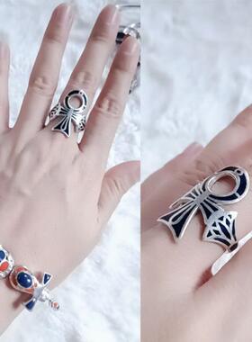 埃及女银宫廷风手工银戒指