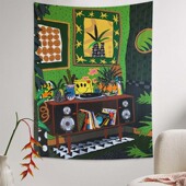 马蒂斯创意油画风装 饰背景布北欧ins挂布宿舍床头墙面小众挂毯