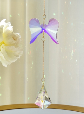 天使之翼太阳捕手水晶风铃挂件