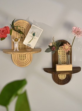 中古风墙上置物架香薰摆放架