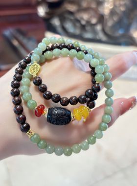 杭州香积南方玉紫檀多圈手串女轻奢ins小众设计高级手链正品代请