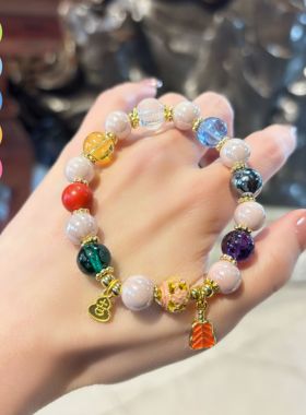 杭州香积香灰瓷琉璃心咒手串女轻奢ins小众设计高级手链正品代请