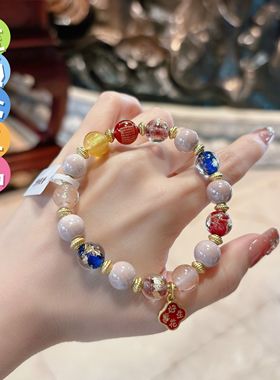 杭州香积金箔粉瓷好事花生手串女款轻奢ins小众设计手链正品代请