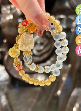 杭州香积金箔糖心九尾狐凤九双圈女款轻奢精致闺蜜手链正品代请