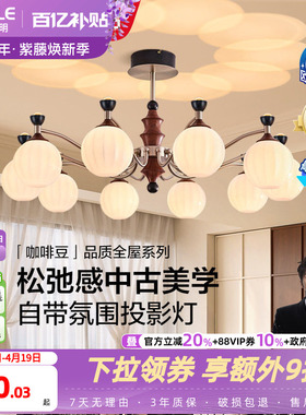 欧普/咖啡豆/中古风吊灯复古2025新款宋代美学灯饰全光谱客餐厅DD