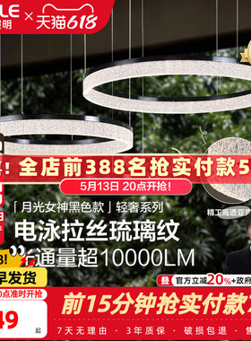 26新-欧普/月光女神/意式轻奢吊灯电泳拉丝大平层别墅客餐厅DD