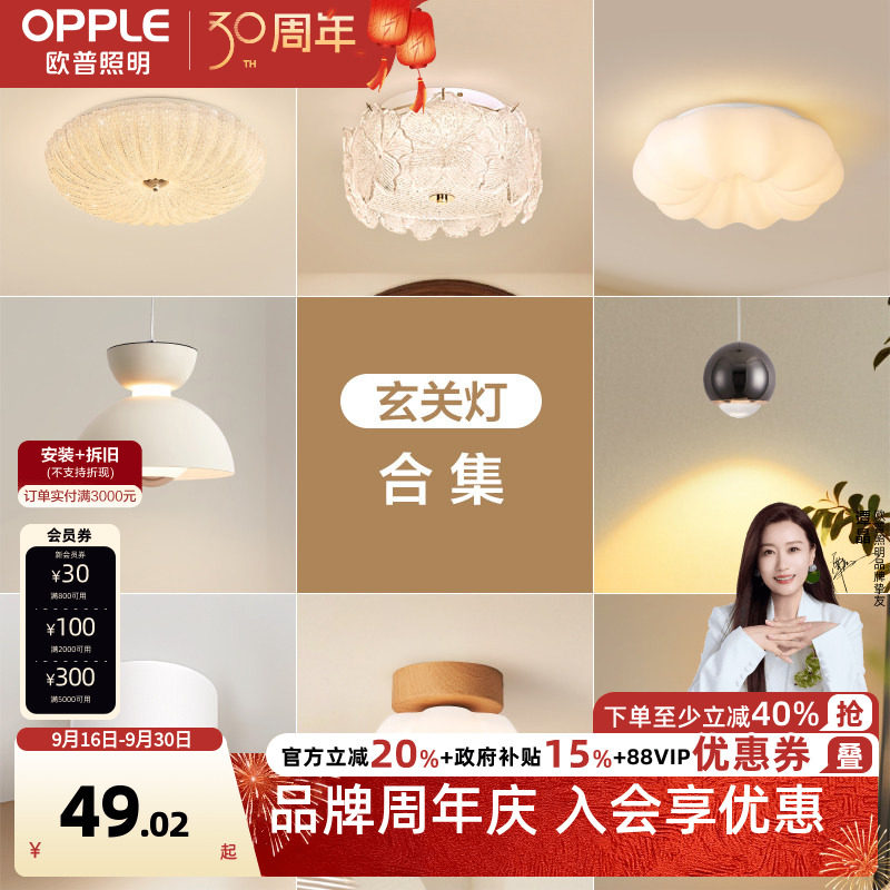 欧普中古法式水晶砂玻璃吸顶灯										