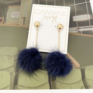 耳环耳饰 魅力唯美潮搭颜值首饰品毛球水貂毛个性 s50日韩风格 时尚