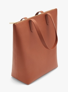 CUYANA Tall Structured Leather  Tote竖款手提托特包 拉链款
