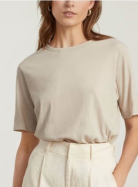 everlane The Air Oversized Crew Tee 宽松圆领纯色纯棉T恤 短袖