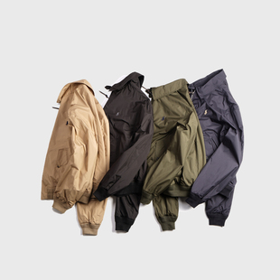 特惠男夹克外套哈林顿G9 商务翻领美式复古带收纳纯色