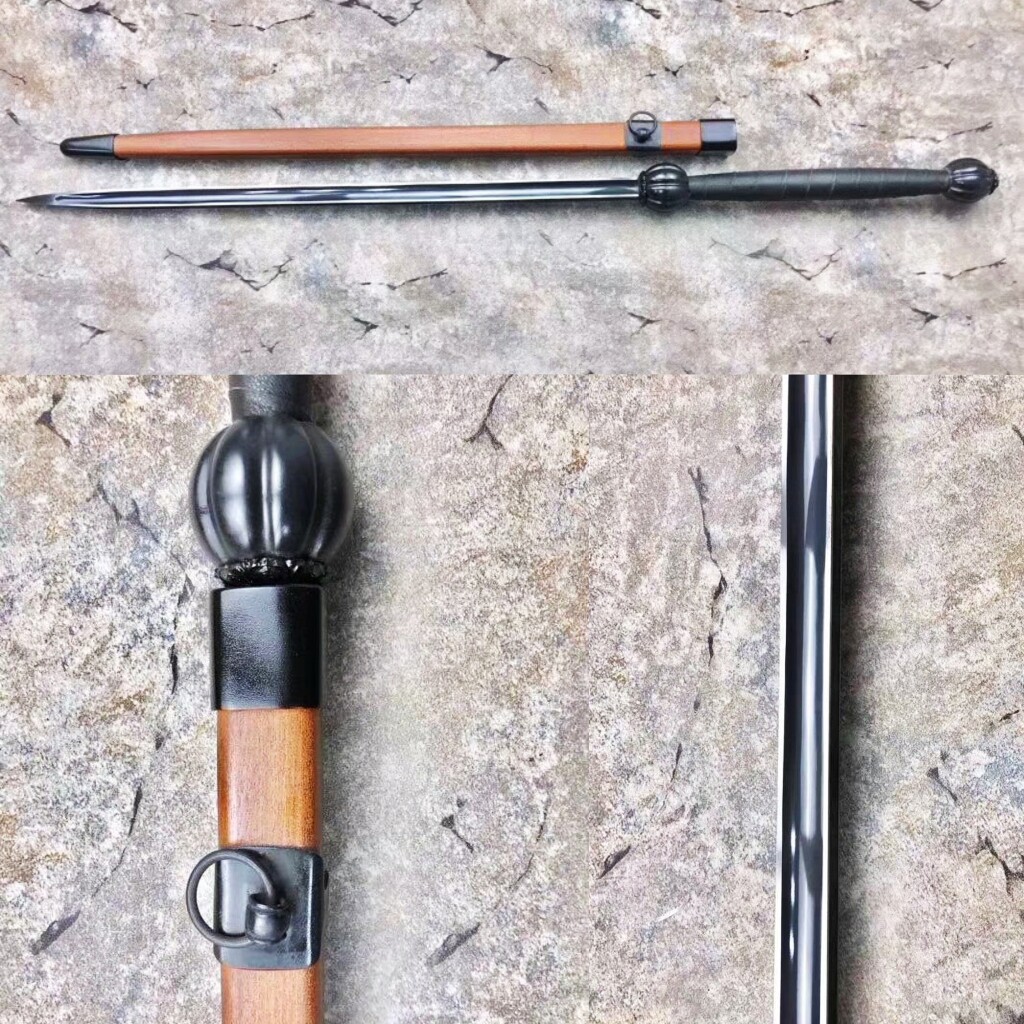龙泉市一体实心花纹钢破甲锏鞭亢龙锏镇魔镇宅车载防护兵器未开刃