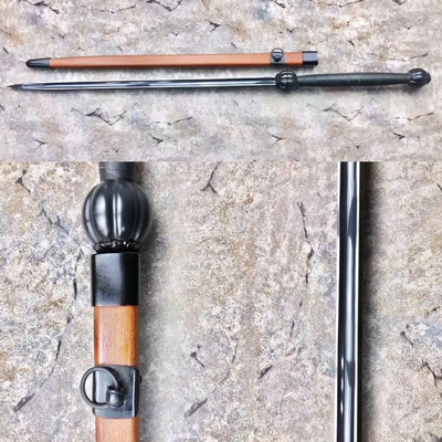 龙泉市一体实心花纹钢破甲锏鞭亢龙锏镇魔镇宅车载防护兵器未开刃