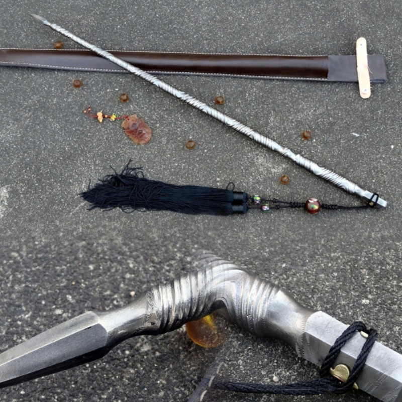 龙泉市大宗师镇魔锏鞭亢龙锏一体实心棍棒车载护体影视道具未开刃