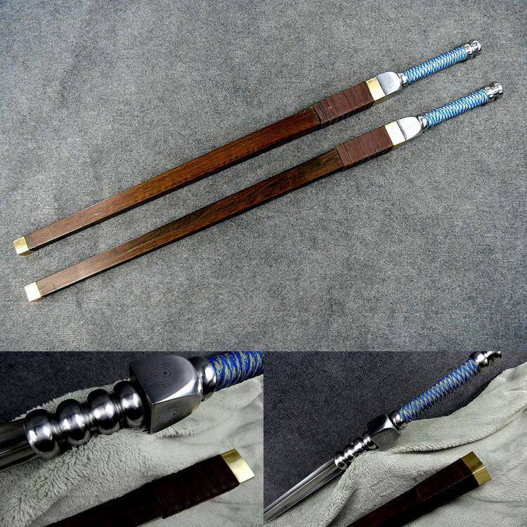 龙泉市阴阳镇魔锏鞭亢龙锏实心太极刀剑双手兵器武术道具未开刃