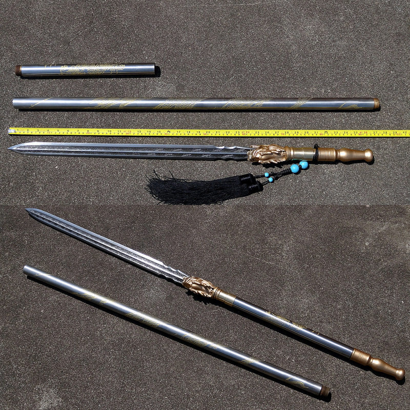 龙泉市虎龙霸王枪红缨枪长枪影视道具武术兵器金龙长剑气未开刃