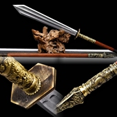 唐步兵斩马一体龙胆陌刀十八般兵器影视武术道具骑兵坦克铜未开刃