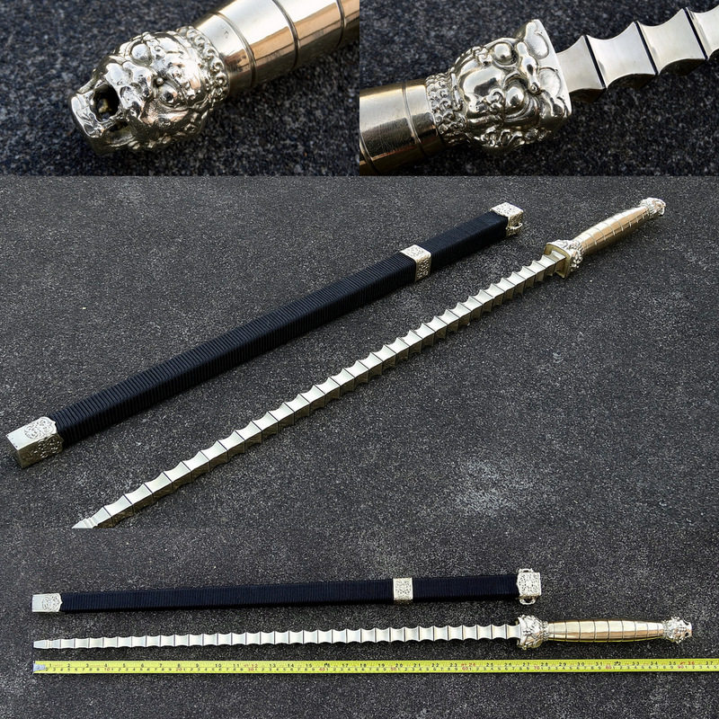 龙泉市亢龙锏鞭龙虎兵器一体实心铜棒影视道具家具摆设 未开刃