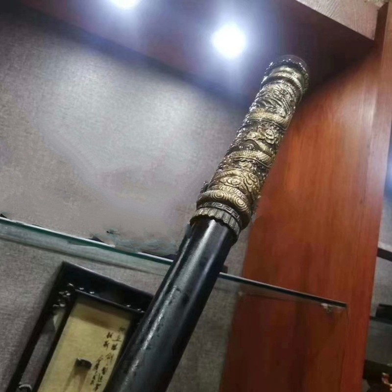 龙泉市大圣精雕实心金箍棒大禹治水神铁东镇海神针黄铜雕刻摆件