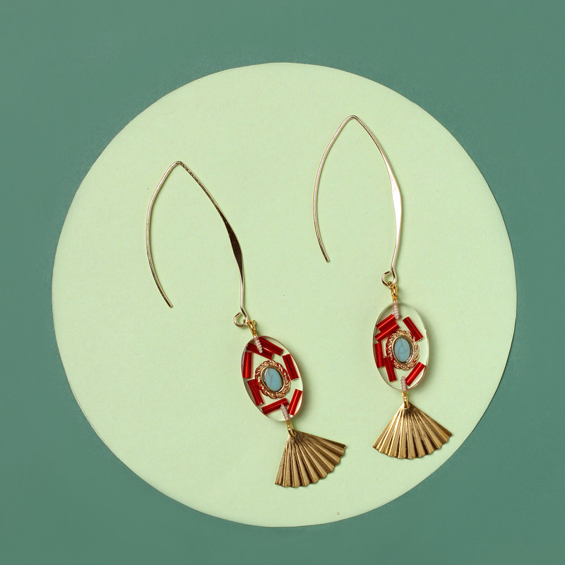 原创新中式复古仙气长款耳环女士