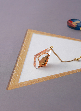 tickle原创几何链条特别设计感ab款耳环小众菱形耳夹女新款潮夏天