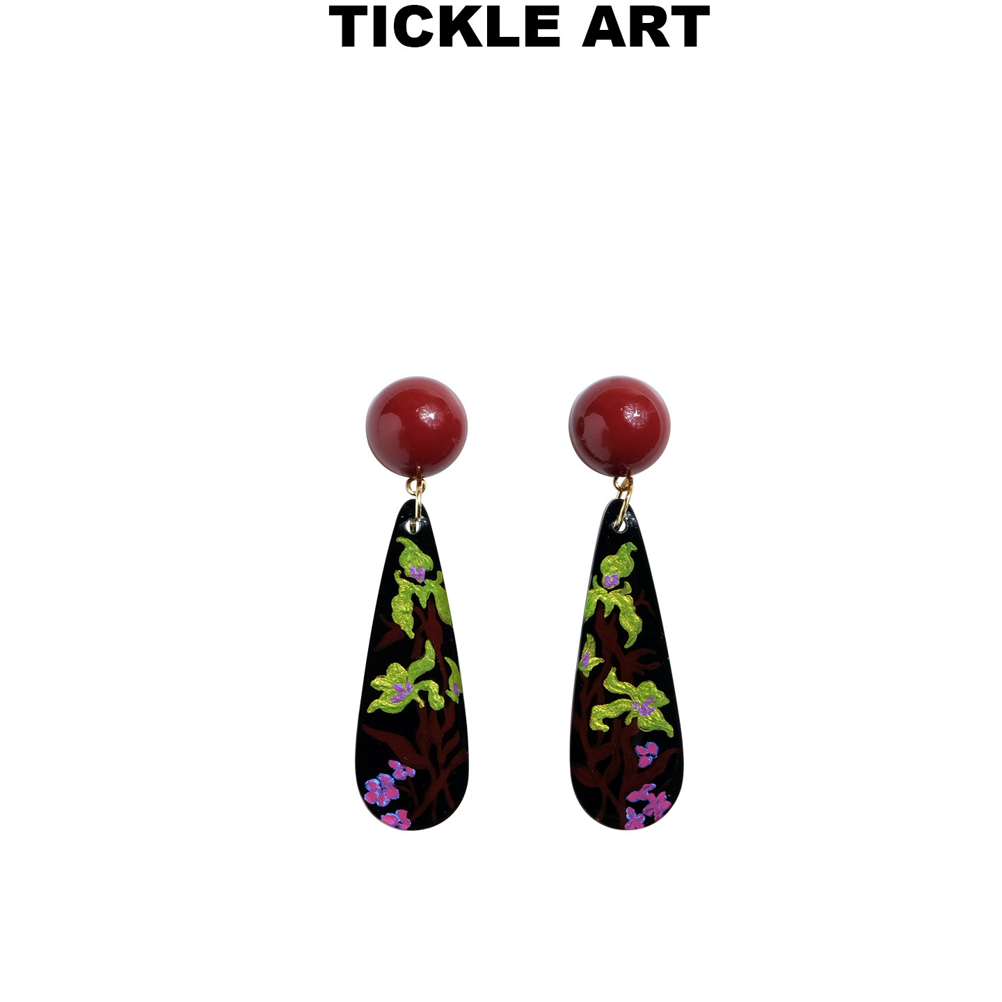 tickle原创手工中式敦煌色彩耳钉