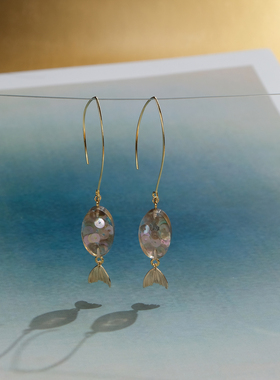 新款漂亮高级感长款耳环女原创美人鱼气质大气百搭精致女人味耳饰