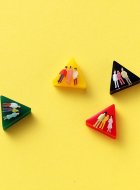 新款冷淡风小巧迷你三角形情侣耳钉搞怪创意个性耳夹气质潮人