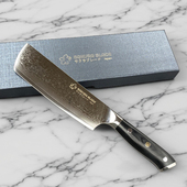 日式 大马士革钢菜刀家用小菜切女士切片超锋利厨房切肉刀厨师刀具