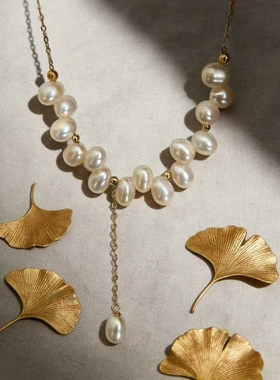 三七孔异形天然淡水珍珠毛衣链女款小众轻奢精致手串礼物饰品