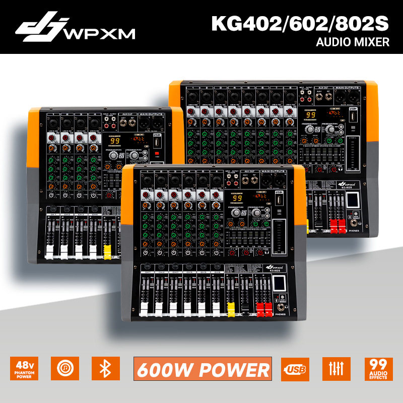 600WKG402S/KG602S 功放一体机内置99种DSP效果USB蓝牙混响调音台