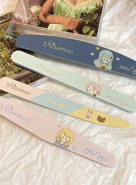 Risamoo独家原创可爱卡通美甲搓条海绵搓斑马搓后缘搓本甲搓工具