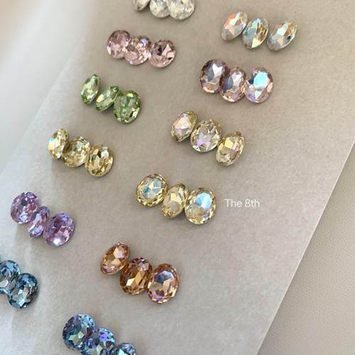 椭圆蛋面钻中国美甲饰品钻超闪