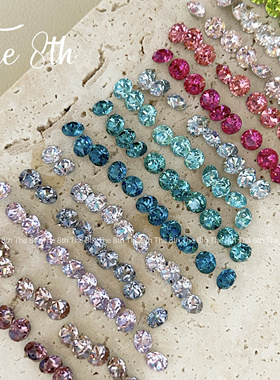The 8th1：1还原华子尖底圆钻美甲钻5mm超闪彩色钻指甲堆钻饰品