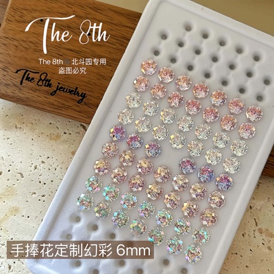 锆石八边手捧花镀膜6mm超闪