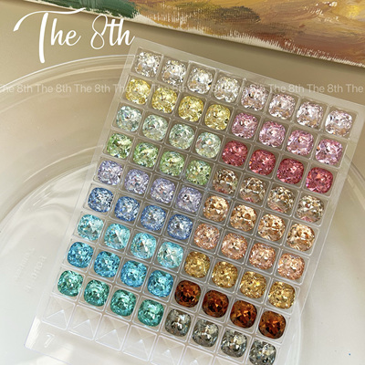 中国尖底超闪彩色美甲钻肥方钻