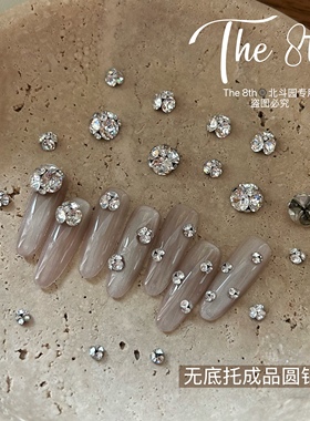 The8th白色成品钻球美甲钻堆钻超闪无底托迷你小号2.6mm-8mmD3-78