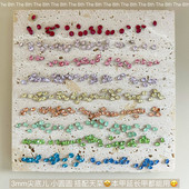 The 8th超闪K9美甲钻3mm尖底圆钻彩色水钻多切面堆钻mini小小钻