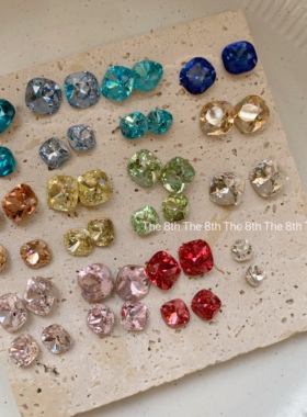 小八精选K9肥方尖底异形超闪网红彩色美甲水晶钻饰品指甲diy堆钻
