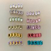 小八精选超闪高品质K9平底彩色长方八角美甲钻饰品指甲饰品6x8mm