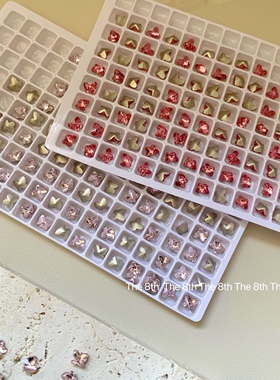 小八私藏K9钻超闪粉色小蝴蝶水晶网红美甲指甲饰品钻饰品堆钻尖底