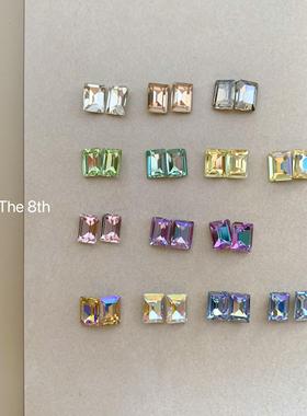 The 8th美甲钻长方直角四角冰糖钻超闪指甲方形钻堆钻饰品6*8mm