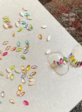 The 8th平底钻迷你马眼雪花爱心星星美甲钻超闪饰品混装钻2x4mm
