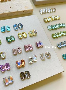 The 8th K9美甲钻长方圆角长方八角尖底彩色高品质堆钻饰品6x8mm