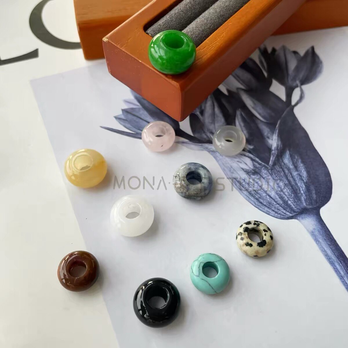 【MONA手工饰品】甜甜圈天然玉石可搭配项链耳环