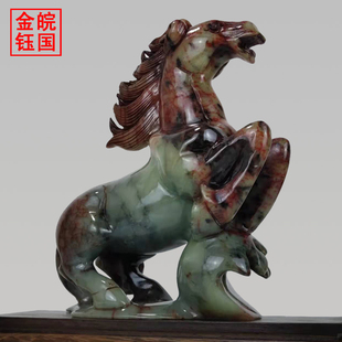 玉马摆件玉石马到功成生肖属马的吉祥物办公室客厅装饰品工艺礼品