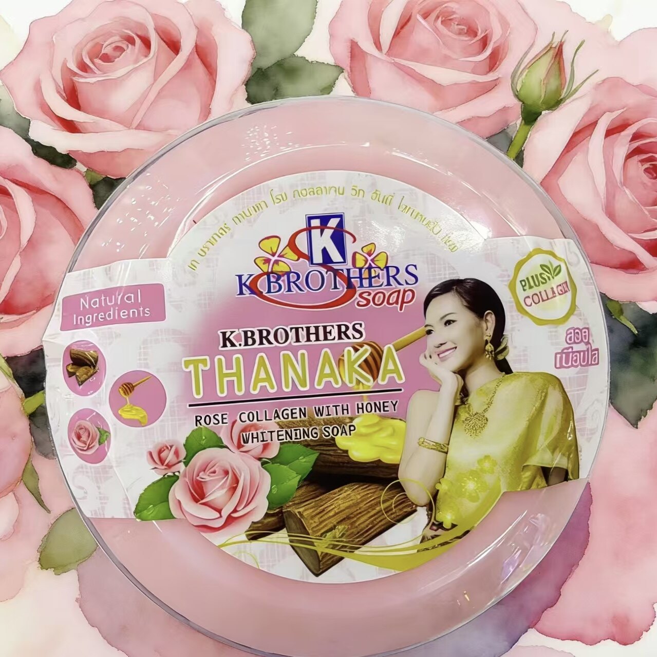 泰国精油皂K牌大马士革玫瑰精油突厥蔷薇花精油皂原装进口手工皂