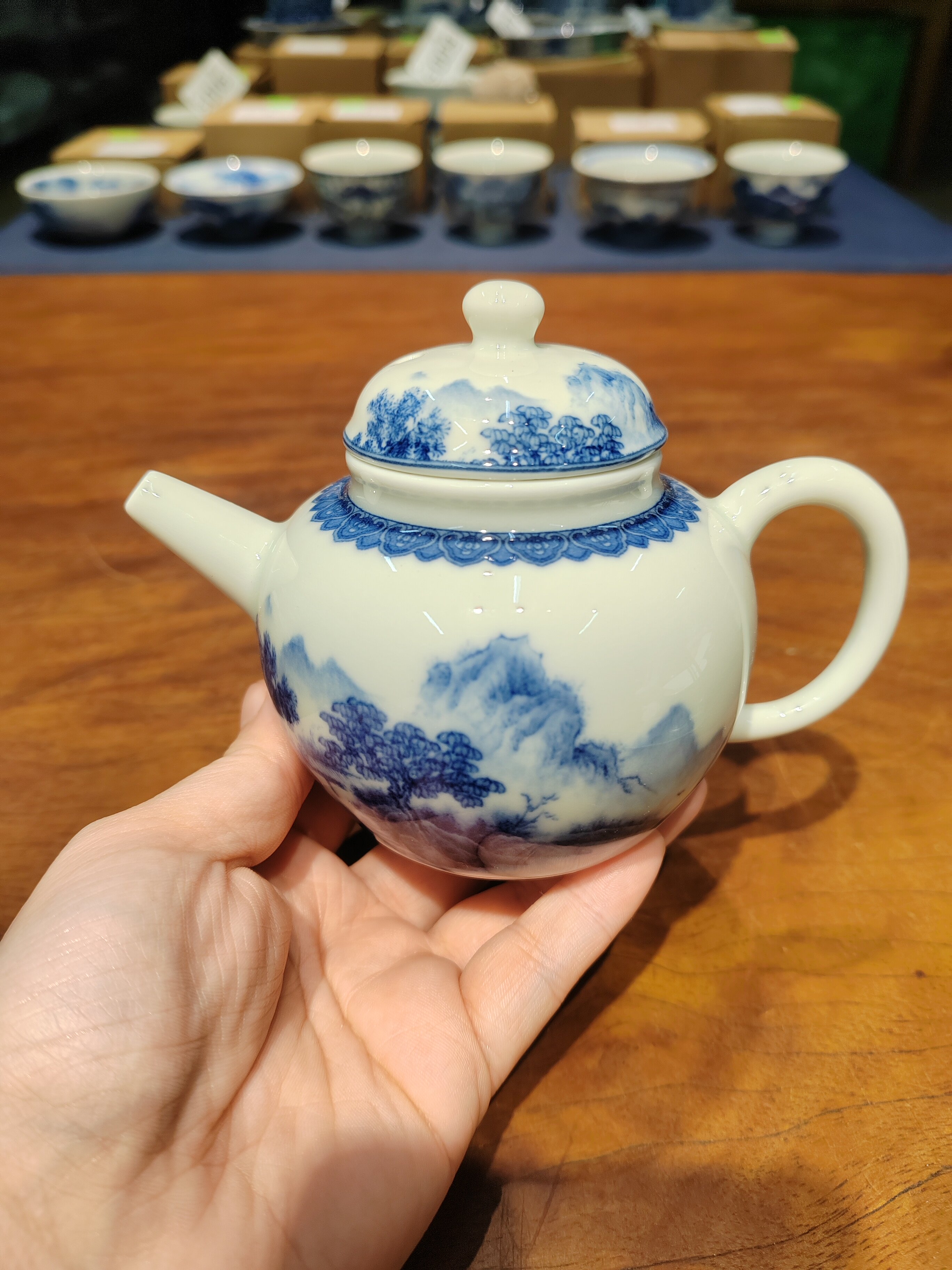 B幸山窑 青花壶 大号 9.5*11厘米 容量250ml No. X007