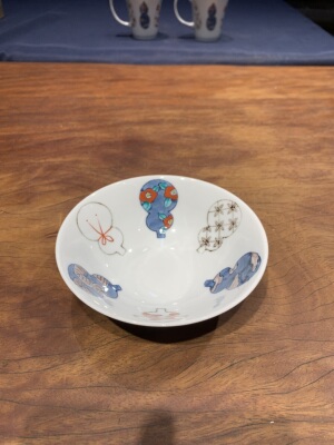 B日本有田伊万里烧/德七窑/手绘陶瓷葫芦多用碗/14×5cm